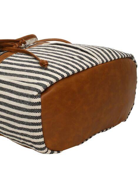 Striped Backpack with Zip Closure