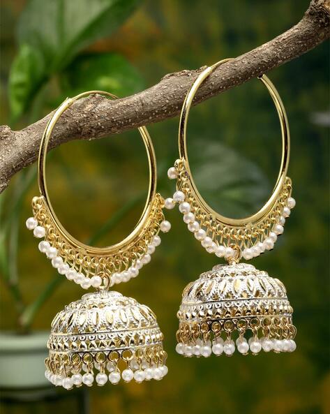 Buy Gold-Toned & White Earrings for Women by Chui Mui Online | Ajio.com