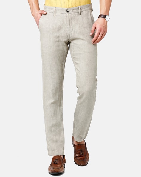 100% Delave Linen Flat Front Pant | Cubavera