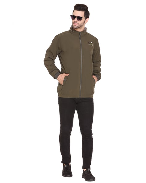 Buy Men Basic Fitness Tracksuit Jacket - Khaki Online | Decathlon