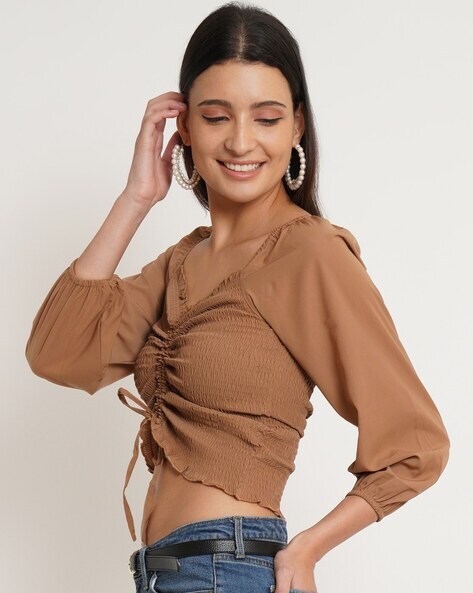 Buy Brown Tops for Women by 9 IMPRESSION Online