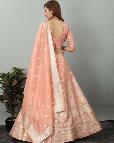 New Design Style Pink Colour Net Lehenga Choli.