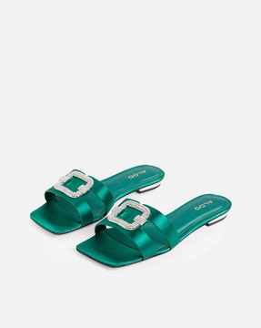 Buy Dark Green Flat Sandals for Women by Aldo Online Ajio