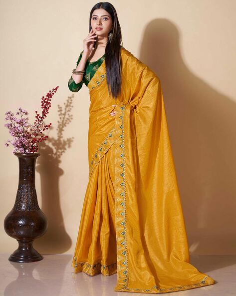 Yellow Saree - Buy Yellow Colour Sarees Online At Koskii