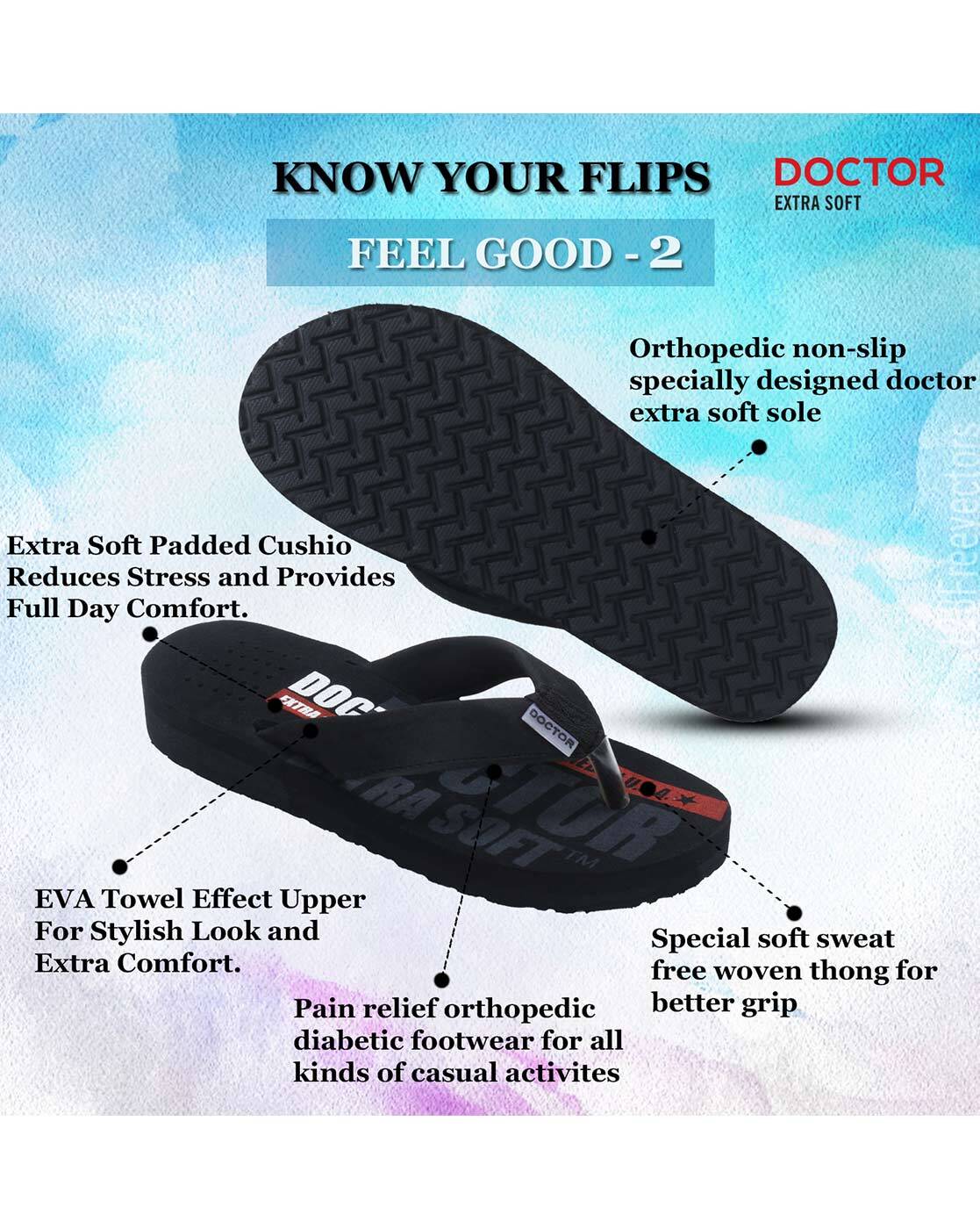 Buy Black Flip Flop Slippers for Men by Doctor Extra Soft Online