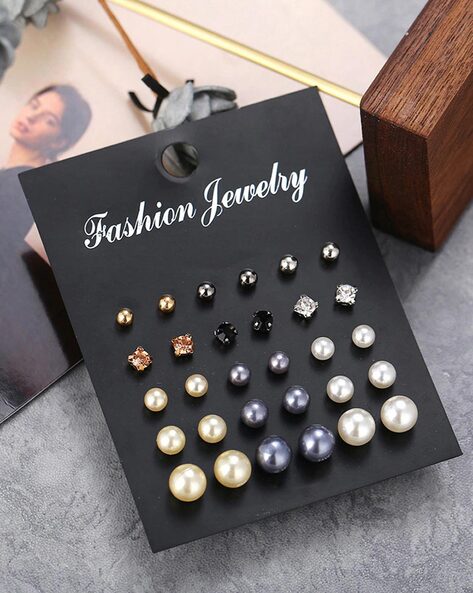 20 Pairs Stud Earrings Earring Set Ear Stud Jewelry for Girls Women Men,  and Gold - Walmart.com