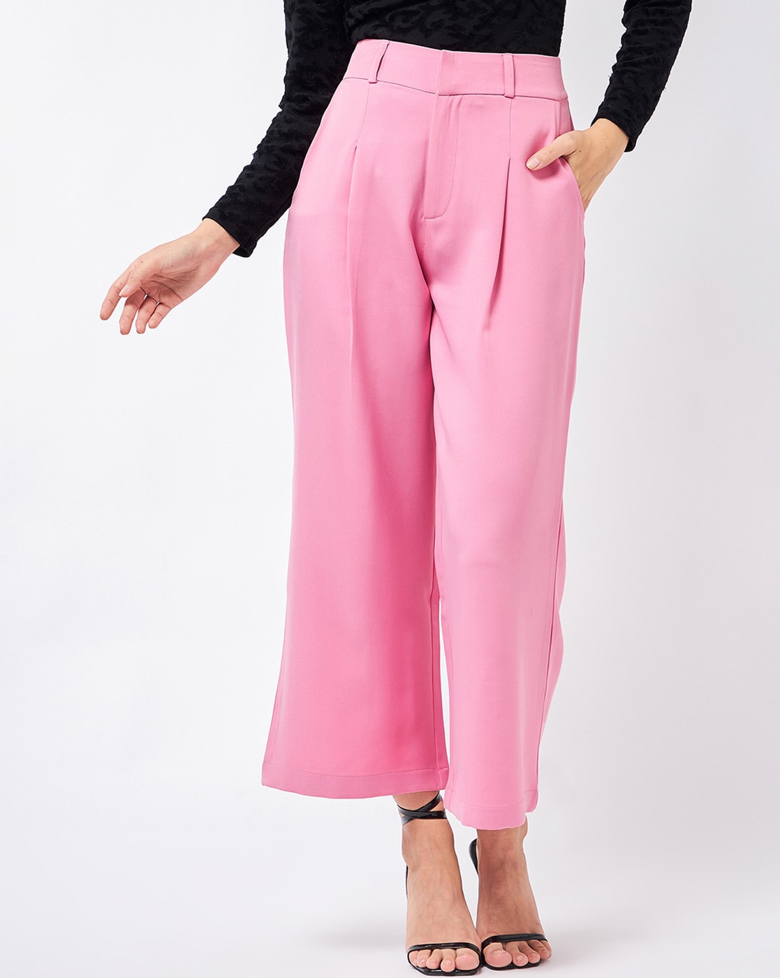 River Island Womens Pink Lyocell Straight Trousers Size 10 | eBay