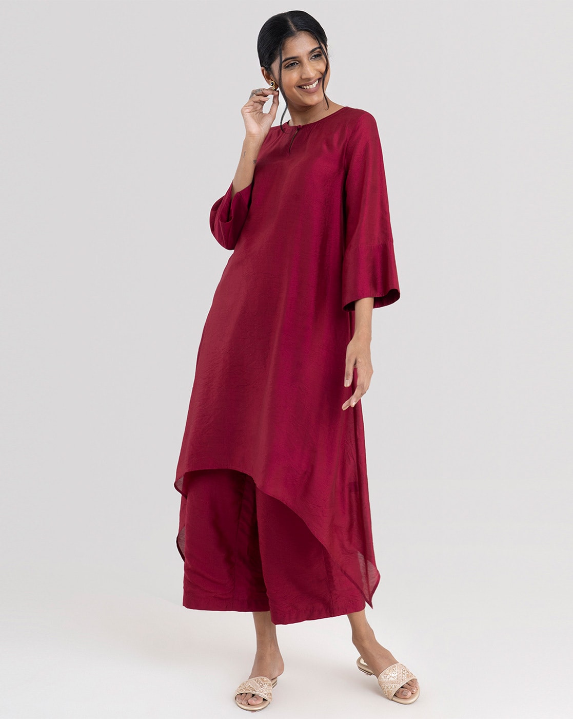 Asymmetrical kurta shop with palazzo