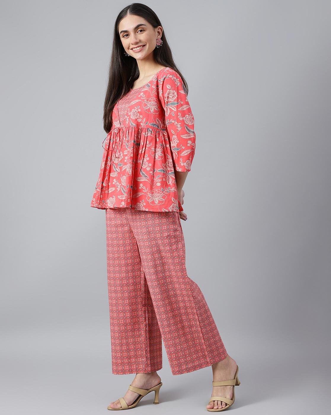 Womens Casual Long Sleeve Crop Tops Loose Wide Leg Pants Suit Bohemian  Style Set | eBay
