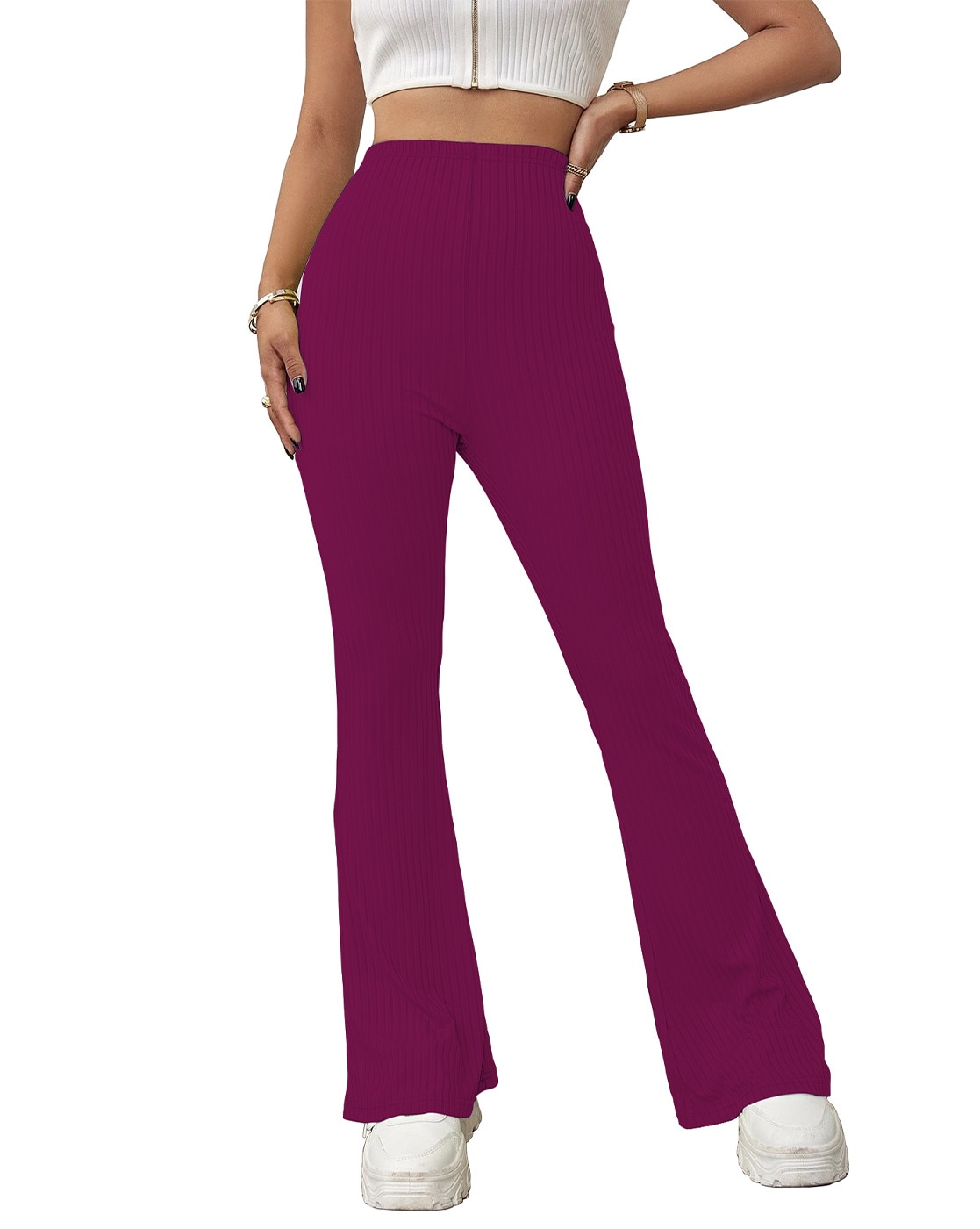 Buy Wine Trousers & Pants for Women by Sugathari Online