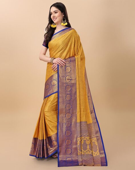 Buy Yellow Sarees for Women by MORLY Online | Ajio.com