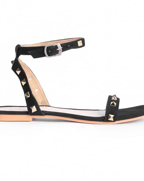 Stone Embellished Flat Sandals