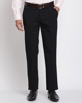 PETER ENGLAND Regular Fit Men Black Trousers  Buy PETER ENGLAND Regular Fit  Men Black Trousers Online at Best Prices in India  Flipkartcom