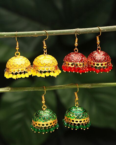 Buy MS Fashion India Kashmiri Triple Jhumka Hanging Earrings Online at Best  Price | Distacart