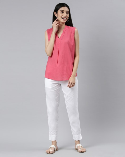 Buy White Trousers & Pants for Women by Go Colors Online