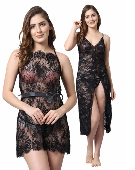 Buy online Lace Detail Solid Babydoll from sleepwear for Women by Madam for  ₹280 at 44% off | 2024 Limeroad.com
