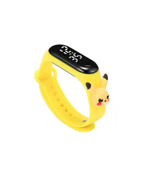 Pokemon Pikachu Wrist Watch Yellow Black Lightning Bolts lights | eBay