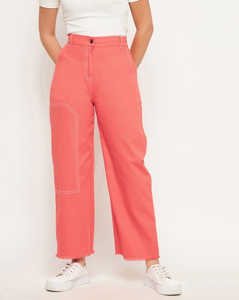 Buy Peach Trousers & Pants for Women by 250 DESIGNS Online