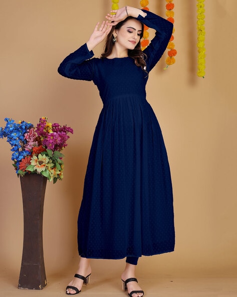 Plain navy 2024 blue dress