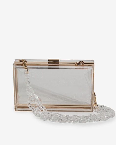 Amazon.com: Clear Clear Envelope Shoulder Bag Women PVC Transparent Clutch  Chain Strap Cross Body Bag Stadium Approved Purse (Clear-Gold Metal) :  Clothing, Shoes & Jewelry