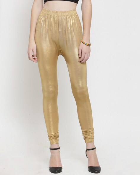 Buy Gold Leggings for Women by GO COLORS Online