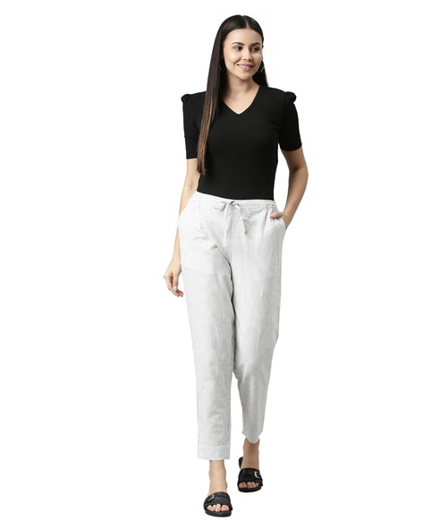 Buy White Trousers & Pants for Women by Go Colors Online