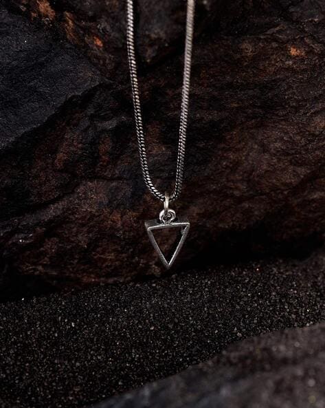 Mens Necklace Triangle Square Pendant in Sterling Silver 925 - Etsy | Men's  necklace, Masculine jewelry, Square pendant