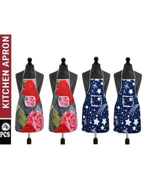 aazeem Set of 4 Floral Print Aprons-picture-41