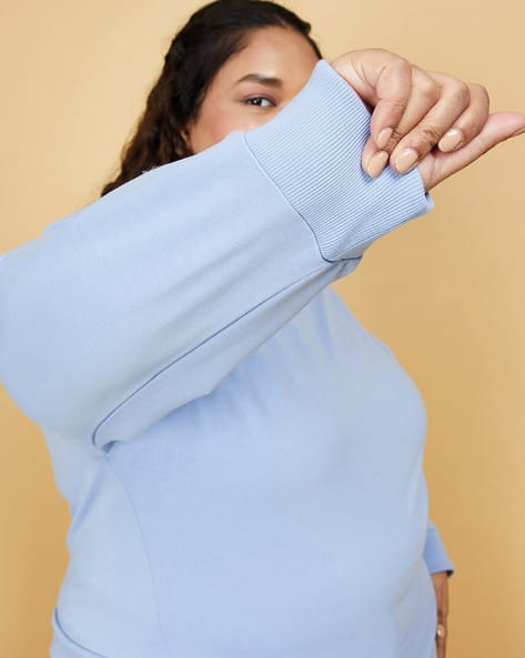 Buy Light Blue Sweatshirt Hoodies for Women by MAX Online
