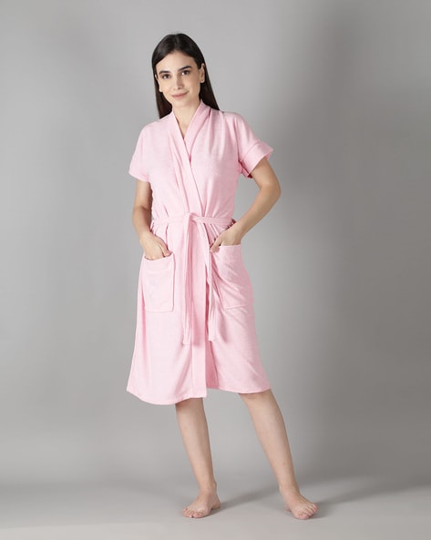 Buy Lovira Be You Baby Pink Cotton Women Bath Robe/Bath Gown Online at Low  Prices in India - Amazon.in