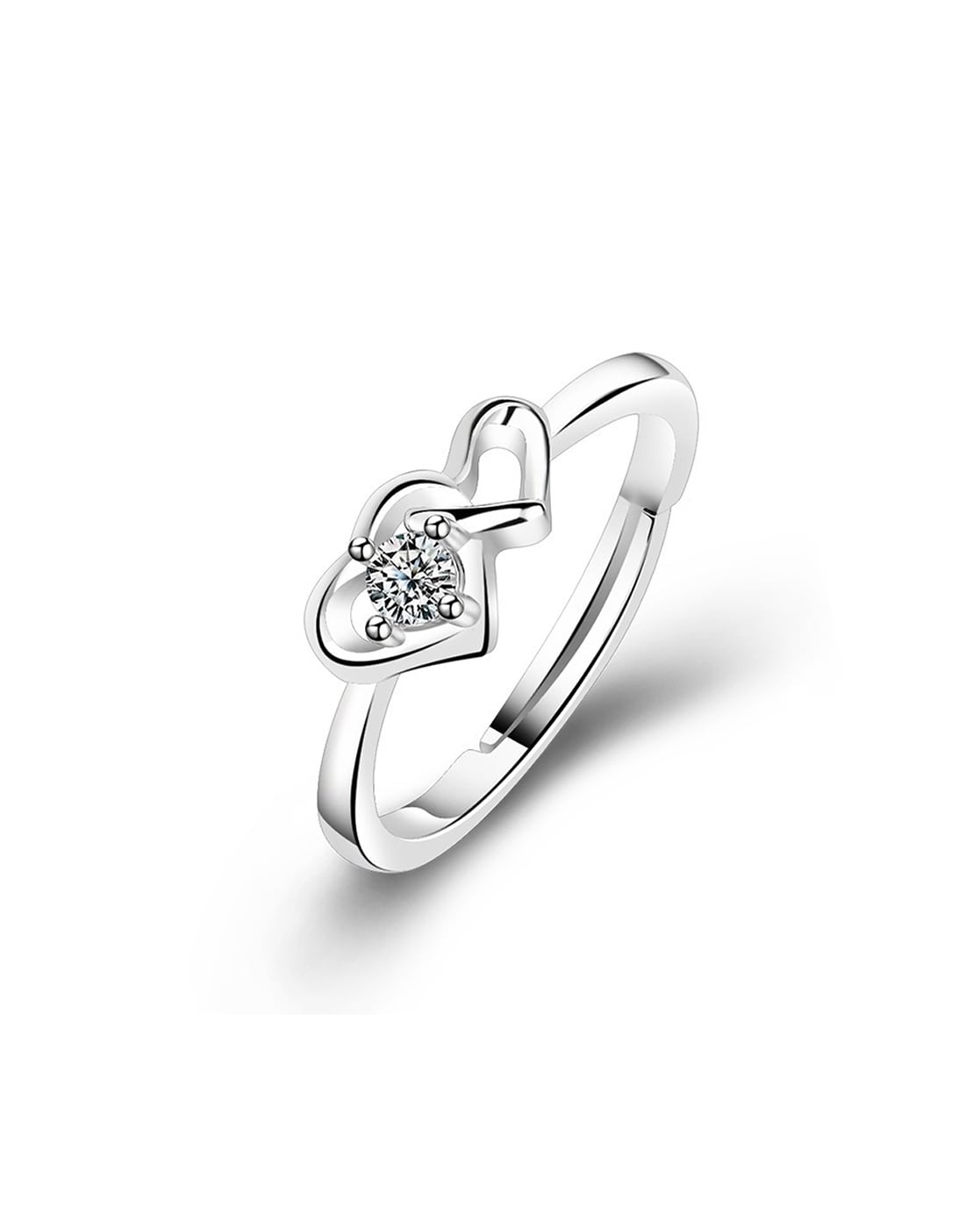 Gold Signet Ladies Heart Ring