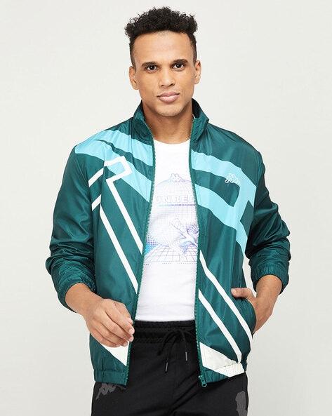 Black Color Block Casual Full Sleeves High Neck Men Regular Fit Jacket -  Selling Fast at Pantaloons.com