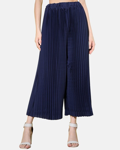 Women's Pleated High Waisted Wide Leg Pants, Belted Palazzo Trousers, Blue  Loose Wide-legs Long Linen Pants, Womens Pants, Xiaolizi 2534 - Etsy Denmark