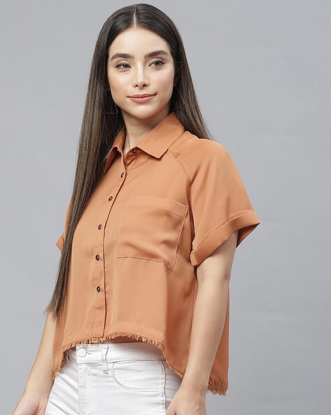 Buy Orange Tops for Women by COTTINFAB Online