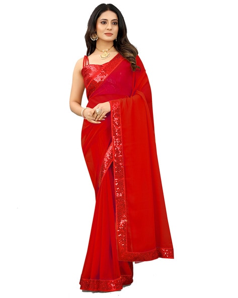 Buy Red Sarees for Women by SHAILY Online | Ajio.com