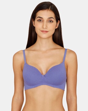 Buy Zivame Basics Double Layered Non Wired 3/4th Coverage T-Shirt Bra -  White at Rs.749 online