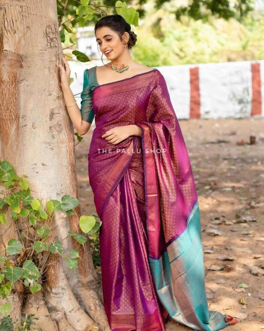 Magenta colour wedding saree best sale