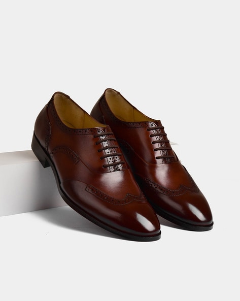 Formal Lace-Up Shoes With Genuine Leather Upper