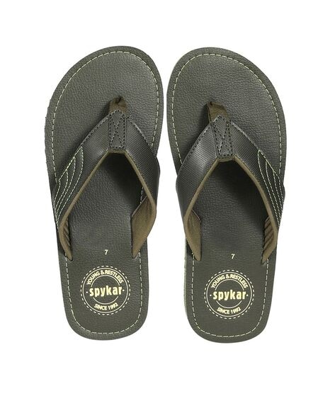 Buy Olive Green Flip Flop Slippers for Men by SPYKAR Online