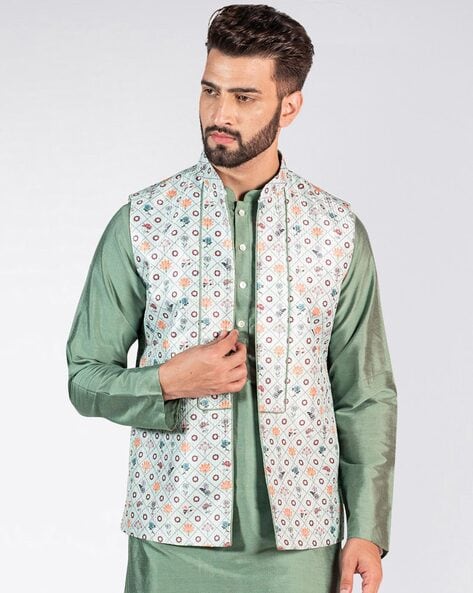 Buy KISAH Men Brown Nehru Jacket Online