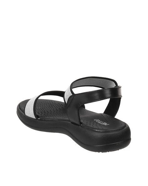 Buy Black Flat Sandals for Women by Metro Online Ajio