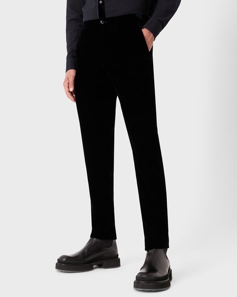 BOSS - Cropped regular-fit trousers in Italian stretch virgin wool