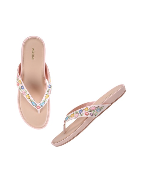 Buy Pink Flat Sandals for Women by Mochi Online