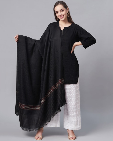 Textured Shawl with Tassels Price in India