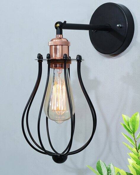 HOMESAKE Cage Sconce Wire Metal Fixture Wall Lamp