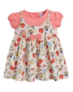 Printed Fit & Flare Dress-image-32