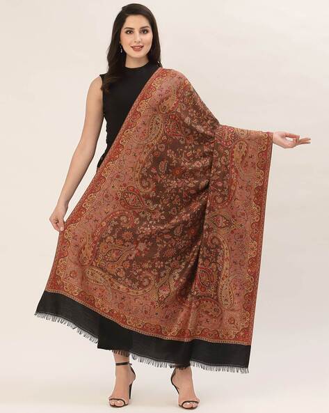 Paisley Print Shawl with Tassels Price in India