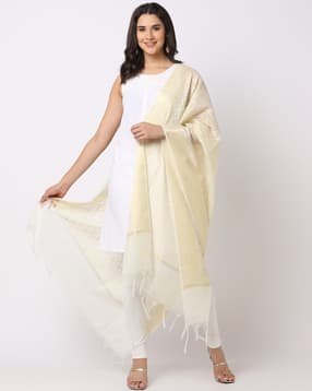 Woven Dupatta with Tassels-image-24