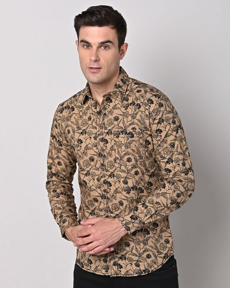 Buy Light Green & White Floral Print Slim Fit Casual Shirt Online at  Muftijeans