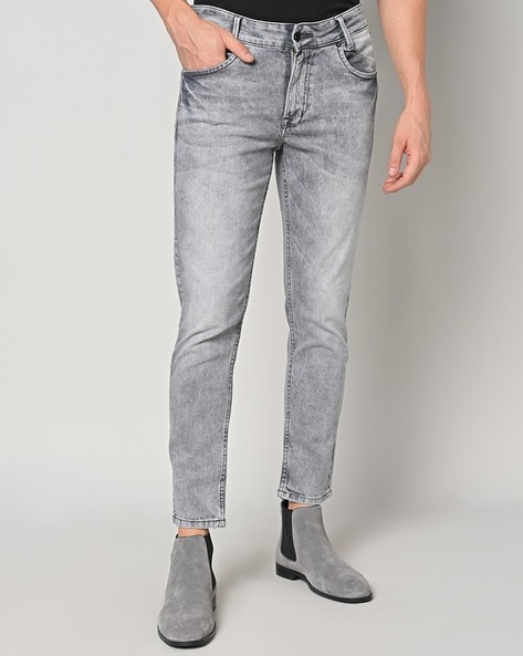 Heavily Washed Slim Fit Jeans